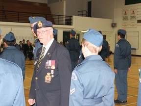 Bob Ellis of the Melfort branch of the Royal Canadian Legion served as the Reviewing Officer for the 171 Phoenix Squadron of the Royal Canadian Air Cadets 75th Annual Ceremonial Review on Tuesday, May 8 at the G.T. Anderson Auditorium.