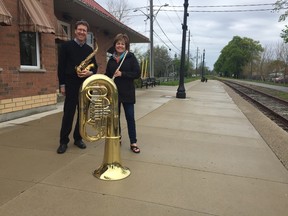Richard Frank and Rosemary Damman Charlton are looking for experienced musicians to join the new Railway City Wind Ensemble. Musicians aged 18 and older are invited to join the band, which will start practicing together in September. (Laura Broadley/Times-Journal)