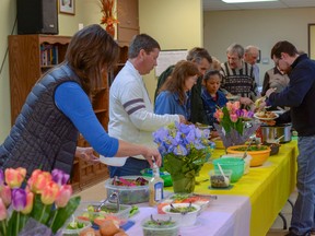 Airdrians gather on Sun., April 22 for a vegetarian potluck dinner.