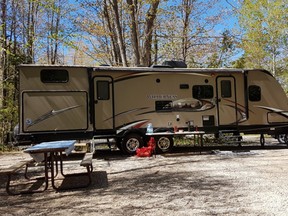 A camping trailer and contents valued at $50,000 were stolen from a Highway 59 North Walsingham property sometime between May 9 and May 10. Norfolk OPP photo