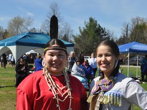 St. Charles College students Dana Lewis and Hannah Morningstar will be joining more than 800 dancers at the Manito Ahbee International Powwow in Winnipeg this weekend. Supplied photo