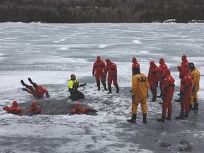 Photo supplied
Tim Wheeler, teaching an ice-rescue session on behalf of Raven Rescue at the OSARVA annual general meeting held this year at the Anishinabe Spiritual Centre on Anderson Lake from April 27-29.