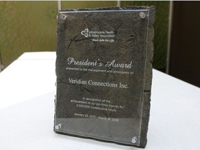 Submitted photo
Veridian Connections has been recognized for its achievement of reaching more than two million hours without a lost-time injury.