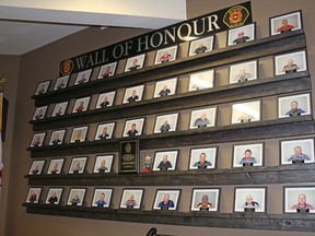 Morden Fire and Rescue unveiled their Wall of Honour on May 9, which displays 46 past members. (LAUREN MACGILL, Morden Times)
