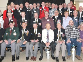 KASSIDY CHRISTENSEN HIGH RIVER TIMES/POSTMEDIA NETWORK. Photographed are the veterans who attended the luncheon.