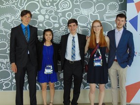 Team North Bay members are Jacob Galema, left, Stephanie Wu, Matthew McParland, Hanna Schaefer and David Moore.
Supplied Photo