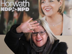 Ontario NDP leader Andrea Horwath in Sault Ste. Marie in 2017.