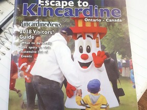 Blinky is hard to miss on the cover of the Kincardine News 2018 Escape to Kincardine Visitors Guide, which is out now.