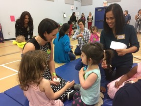 Children's Services Minister Danielle Larivee visits Tiny Toes Daycare in downtown Fort McMurray on Friday, May 18, 2018. Supplied Image/Government of Alberta