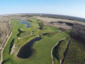 An aerial view of hole 5 of Rotary Links Golf in Fort McMurray, Alta. The course is scheduled to open on July 1, 2018. Supplied image/Rotary Links Golf