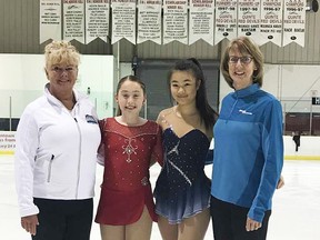From left: QFSC coach Gail Ann Ellis, Marlow Slatter, Reena Liu and QFSC coach Kim Crothers. (Submitted photo)