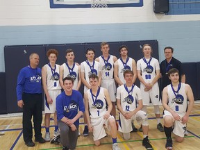 The Oxford Attack under-19 junior men's basketball team won their Ontario Basketball Association home sanctioned tournament last weekend.

Front row, from left: Adam Bullen, Liam Dempsey, Shayne Bartman and Callaghan Bullen
Back row, from left: coach Paul Cowan, Ben Jentz, Brandon Cowan, Lucas Gagnon, Lincoln Poole, Cubby Dempster, Thomas Morgan and coach Chris Dempster
Absent for Final Game: Jack Reilly and Matt Keith