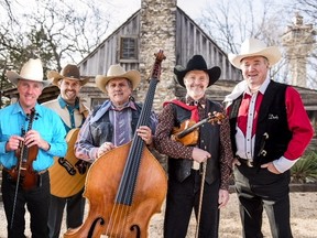 The Sons of the Pioneers (L to R) Bruce Hoffman, John Fullerton, Tommy Nallie. Ken Lattimre and Roy Rogers Jr.