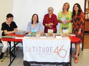 Photo by Helen Morley/For The Mid-North Monitor
Publishers Laura Stradiotto and Heather Campbell were at the Espanola Public Library as local authors Margo Little, Susan Eldridge-Vautour and Evelyn Clara Diebel read passages from 150 Years Up North And More.