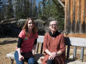 Census 2018 rural area project manager Jennifer Wardle (left) and Fort Fitzgerald resident Beverly Tupper complete the census for the hamlet.