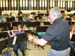 Members of the Lambton Concert Band rehearse for their upcoming show, Celtic Flair, at the Sarnia Public Library Theatre on June 24.
CARL HNATYSHYN/SARNIA THIS WEEK