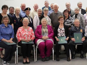 Many of the 36 community volunteers honoured at the Town of South Bruce Peninsula's 9th annual volunteer barbecue and appreciation event gathered for a group photo at the Sauble Beach Community Centre, May 17. Photo by Zoe Kessler/Wiarton Echo