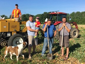 Pollinative members and associates at work from left Cody Hildebrand, Bill Tusch with Jamison, Rick Tusch and Marty Welsh. (Submitted photo)