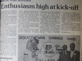 This week’s Throwback Thursday goes all the way back to 1986 and the official kick off for the Saskatchewan Summer Games, which were scheduled for Melfort that year.
The official kick off event featured the unveiling of the mascot, colours and logo of that year’s Summer Games.
The chairman of the event was Dr. Lionel Lavoie and it was scheduled to run from July 31 to August 6.