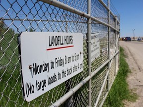 Several cars line up to enter the landfill on Friday, May 25, 2018 in Stratford, Ont. The city is hosting a Treasure Hunt this weekend to help reduce the number of unwanted household items that end up here. (Terry Bridge/Stratford Beacon Herald)