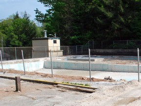 Work is well underway on a project to upgrade the outdoor Harrison Park pool facility. DENIS LANGLOIS/THE SUN TIMES