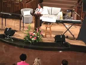 Former first lady Margaret Trudeau discusses mental health during her keynote address in Kingston at the inaugurual Elevate event on Thursday night at The Spire on Sydenham Street in Kingston.