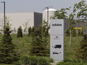 Adidas, which operates a distribution centre in Brant County, will close its manufacturing division at the end of the year. (Brian Thompson/The Expositor)
