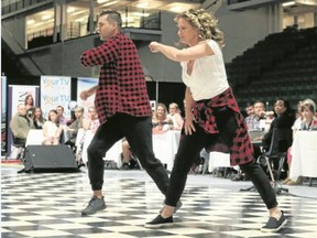 BRUCE BELL/THE INTELLIGENCER
Carol and Chris Wiggins took top honours on Friday night at VIQ Dancing with the Stars Quinte. Close to 2,000 spectators watched the event’s first mother/son team electrify the crowd at Yardmen Arena with their hip hop routine to Justin Timberlake’s Can’t Stop the Feeling.