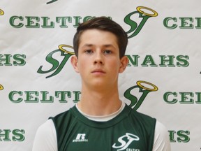 PHOTO SUPPLIED
St Joe’s volleyball player Mitchel Gorman is headed to Mount Royal University to play Canada West volleyball for the Cougars.
