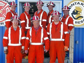 Kirkland Lake Gold, Holt and Taylor Mines’ rescue team will compete against teams from across the province at Alamos Goldís Young-Davidson Mine during the 69th annual Ontario Mine Rescue Provincial Competition in Matachewan, Wednesday and Thursday, June 6 and 7. Team members include, back row, Ben Young, Zeb Viskovich, Patrick Adams, Jonathan Aubry. Front row, Steve Campsall, Terry McKnight and Jonathan Boutin.