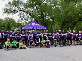 The 7 days in May cyclists are seen in Mississauga at the start of their 1,200 km ride on Saturday. Gord Townley photo