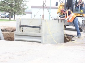 Crews from the City of Melfort were busy on Saturday, May 26 as they worked to fix a problem with a water main on Main Street. The work was completed by the end of the morning.