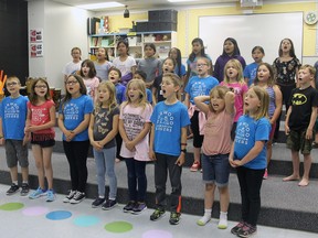 Norwood School’s Celebration Singers gathered at lunch May 24 for one final rehearsal before heading to the Alberta Provincial Music Festival in Edmonton Monday.