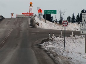 Alberta Transportation regional director Russ Watts was at Millet Town Council’s May 23 meeting where he told councillors the tender for the overpass, which was damaged when a semi-truck hit it earlier this year would be going out to tender in June. (Times file photo)