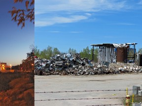 Before and after shot of the former Arclin plant on Wallace Road supplied by the Ontario PCs