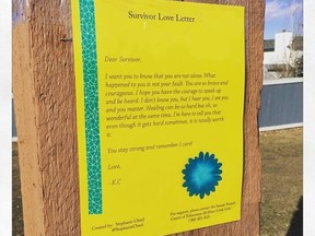 The Spruce Grove Survivors Love Letters project marked its third year of showing community support for victims of sexual violence.