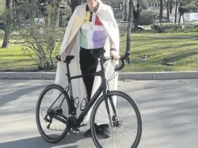 Bishop Rob Hardwick with his bike. Photo courtesy of Hardwick's Facebook page.