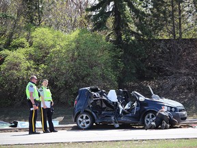 Police investigate a collision at Baseline Road and Broadview Drive on Monday, May 7. 

Zach Mueller/News Staff