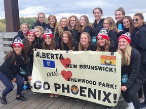 Sean Fleming's Sherwood Park Phoenix U-17 girls soccer team, which made it to nationals despite being a year younger than the rest of the field, has already managed to earn five scholarships. Photo Supplied.
