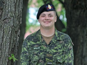 Emerson Berglund from Chatham is working with the Ceremonial Guard in Ottawa for the summer. (Handout)