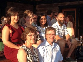 Submitted photo
New and newly-retired doctors gathered at a reception Thursday in Prince Edward County. Back row (left to right): New physicians Dr. Negine Nahiddi, Dr. Sarah LeBlanc, Dr. Laura Arul, and Dr. Dane Chhatwal (Absent: Dr. Sara Arul and Dr. Tarik Eldjama). Front row (left to right): Retired physicians Dr. Lois Russell and Dr. Cliff Rice (Absent: Dr. Kim Haigh).