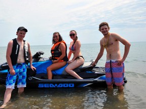Emerson Livingston, Gwyn Perks, Brook Lint and J.J. Fashing were among the hundreds of area teens enjoying Beach Day 2018 in Turkey Point Friday. In continuing with tradition, youths flocked to Norfolk's beaches on the first Friday of June. JACOB ROBINSON/Simcoe Reformer