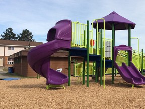 Supplied photo
The Ryan Heights accessible playground, which includes a rock wall and several activities for autistic youth, is ready for the kids. A day of celebration is planned for Sunday to mark the official opening of the playground.