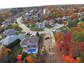 An aerial photograph shows the southern view of Janey Avenue with the entrance of the future 71-lot Ski Ridge Estates subdivision development centre bottom. Two residents of Janey Avenue who appealed the city’s draft approval to the Local Planning Appeal Tribunal have entered a settlement agreement with Janey Avenue Inc., allowing the project to move forward toward lot sales.
Submitted Photo