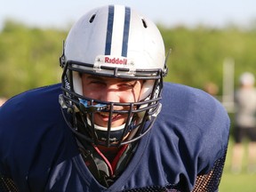 Matt Furino, of the Sudbury Spartans, takes part in a practice in Sudbury, Ont. on Thursday May 31, 2018. John Lappa/Sudbury Star/Postmedia Network