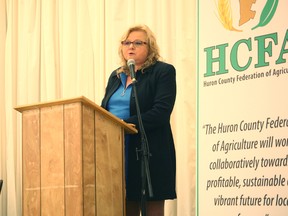 Gerri Huenemoerder for the Ontario Alliance making a run for the Huron-Bruce MPP. (Shaun Gregory/Huron Expositor)