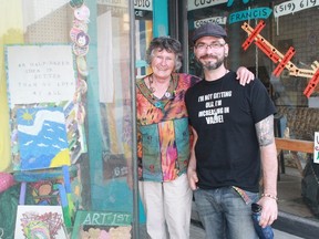 Watford Art Social Day co-chairs Diana Wright and Francis Martin stand in front of the Art Shop, the epicentre of activity during the upcoming June 9 art festival. 
CARL HNATYSHYN/SARNIA THIS WEEK