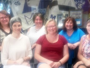 Tracy (Schrader) Wolfe (back row, left), Bonnie (Montgomery) McCulligh, Beth McCool; and Deb (Boyd) Hesse (front row, left), Lee-anne (Hoppenrath) Selves and Pam (Schoonderwoerd) Smith of the MDHS 1988 Grad committee have been busy planning a 30-year reunion of the class of 1988. Another committee member Lori (Collins) Skinner was absent. The event will take place both at the high school and the Mitchell Legion, br. 128, on June 16. ANDY BADER/MITCHELL ADVOCATE