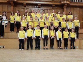 Elmer Elson Elementary's Grade 1-3 Choral Speech Group won gold during the provincials in Edmonton on May 29. (Submitted | Leanna Feser)