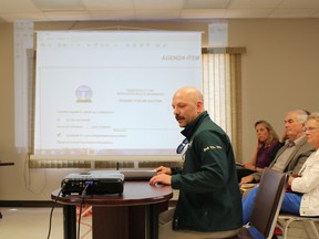 John Festarini, acting superintendent of Bruce Peninsula National Park and Fathom Five National Marine Park, updated the municipality on park matters and fielded councillors' questions at a May 14 council meeting in Lion's Head. Photo by Zoe Kessler/Wiarton Echo